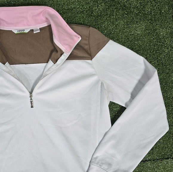 IZOD | GOLF PERFORMX WOMENS COTTON BLEND QUARTER ZIP PULLOVER \ SIZE M \ NEW! - Picture 4 of 12